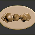 Golden Mushroom Shaped Decorative Furniture With Hanging Ring And Base