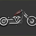 YAMAHA Custom Classic Motorcycle With Red Seat Black Body And Stylish Design Details