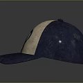 Blue And White Baseball Cap With Circular Logo For Casual Wear 3d model