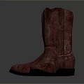 Fashionable Red Leather High Top Boots With Classic Design And Textured Exterior
