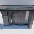 Modern Entrance Gate With Black Pillars Lattice Canopy Number 5-2 And Water Curtain Wall