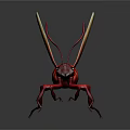 Detailed 3D Rendered Red Ant With Transparent Wings And Segmented Body