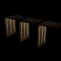 Modern Interior Wooden Vertical Slats Wall Decor With LED Strip Lights