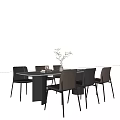 Modern Dining Table and Chair 3d model