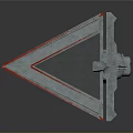 Futuristic Spacecraft With Triangular Wings And Red Accents For Space Exploration 3d model