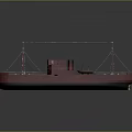 Red Water Transport Boat Featuring Solar Panels on Deck and Chimney Hull Design