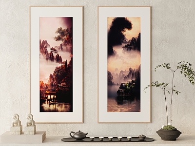 New Chinese Landscape Painting Decorative Painting model