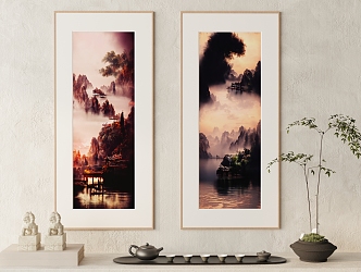 New Chinese Landscape Painting Decorative Painting 3d model