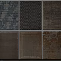 Stylish Square Rugs With Diverse Patterns Abstract Textures And Various Color Tones 3d model