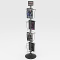 Metal Multi Tier Rotating Display Rack For Magazine Storage With Top Sign