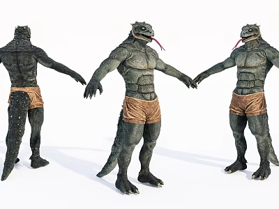 Modern Game Character Virtual Character Movie Game Character Lizard Man 3d model
