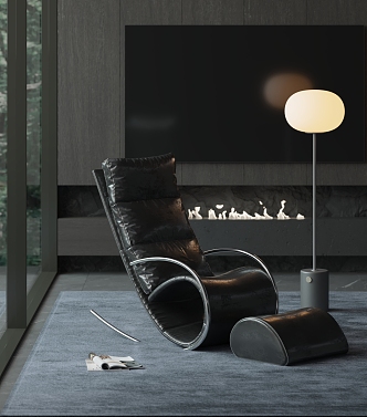 modern recliner lounge chair carpet 3d model