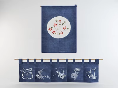 Japanese Style Kitchen Curtain Japanese and Korean Style Kitchen Curtain 3d model