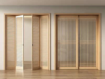 Japanese style folding door sliding door solid wood door solid wood sliding door study door tea room door model