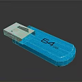 Blue USB 3.0 Flash Drive With 64 GB Storage Capacity And Shiny Design 3d model