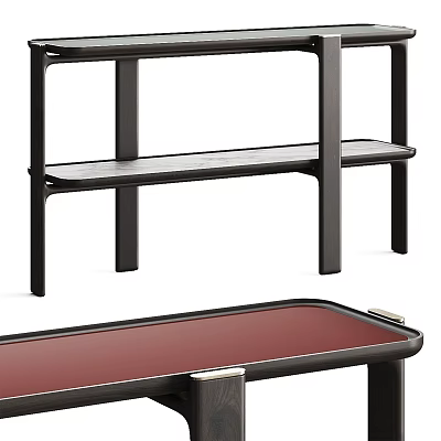 Modern Storage Shelf With Wooden Shelves And Black Metal Frame For Home Organization 3d model