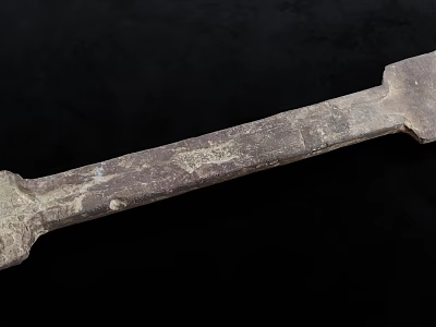 Rusty Metal Hardware Tool With Long Handle For Industrial Repair Work 3d model