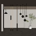 Wall lamp skylight chandelier 3d model