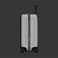 Silver Modern Suitcase With Blue Trim And Rolling Wheels For Travel