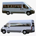 White Commercial Minibus With Multiple Passenger Seats Spacious Windows And Rear View