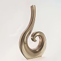 Modern Metallic Decorative Ornament With Curved Spiral Design For Home Decor