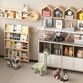 Modern Children's Storage Rack Bookcase Bookshelf Decoration Floor Type 3d model