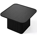 Modern Square Dining Table With Dark Tabletop And Black Vertical Striped Base 3d model
