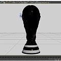 Golden World Cup Trophy Sculpture Carving With Top Globe And Green Base Band