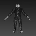 Muscular Ape Like Creature With Rough Skin Standing In Dark Background