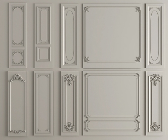 Wall Panel Background Wall Gypsum Line Carved 3d model