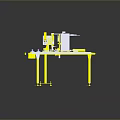 Industrial Mechanical Structure With Yellow Components White Workbench And Support Legs 3d model