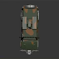 Military Vehicle With Camouflage Paint Top Mounted Equipment Antennas Sturdy Bumper And Headlights