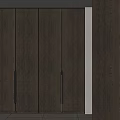 Modern Dark Wood Wardrobe Design With Sleek Doors And Black Handles