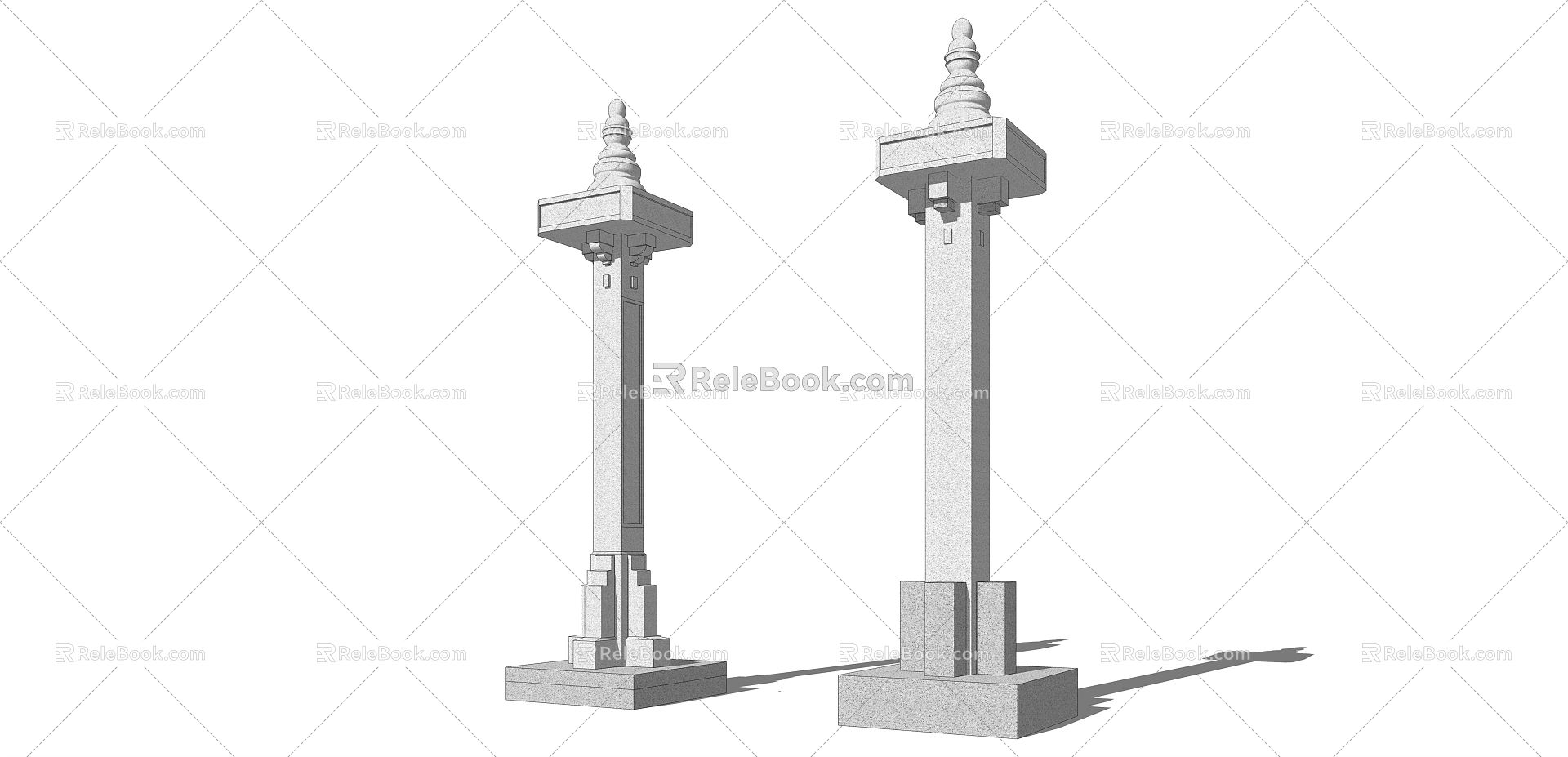 new chinese style column landscape column model