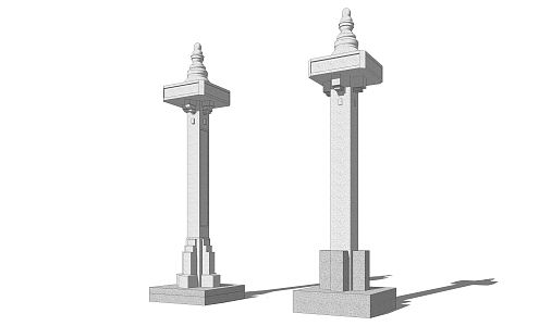 new chinese style column landscape column 3d model