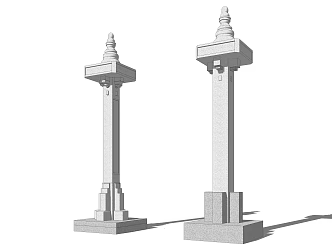 new chinese style column landscape column 3d model