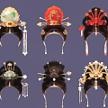 Traditional Chinese Hair Accessories with Ornate Designs Gemstones and Tassel Decorations
