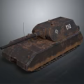 Rusty Vintage Military Tank with Number 210 Cross Marking on Tracks in Old Condition
