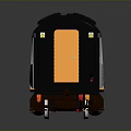 Black And Orange Model Train Car With Lionel Logo And Windows Design