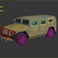 Tan Colored Military Off Road Vehicle With Rugged Design And Large Tires