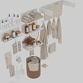 Premium Soft Cotton Towels Organized Toiletries And Storage Racks For Daily Washing Essentials