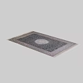 Square Rug With Traditional Intricate Patterns And Fringe Edges For Home Decor