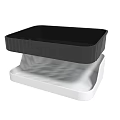 Double Layer Kitchen Dish Drainer Rack With Black Top And White Base Tray 3d model
