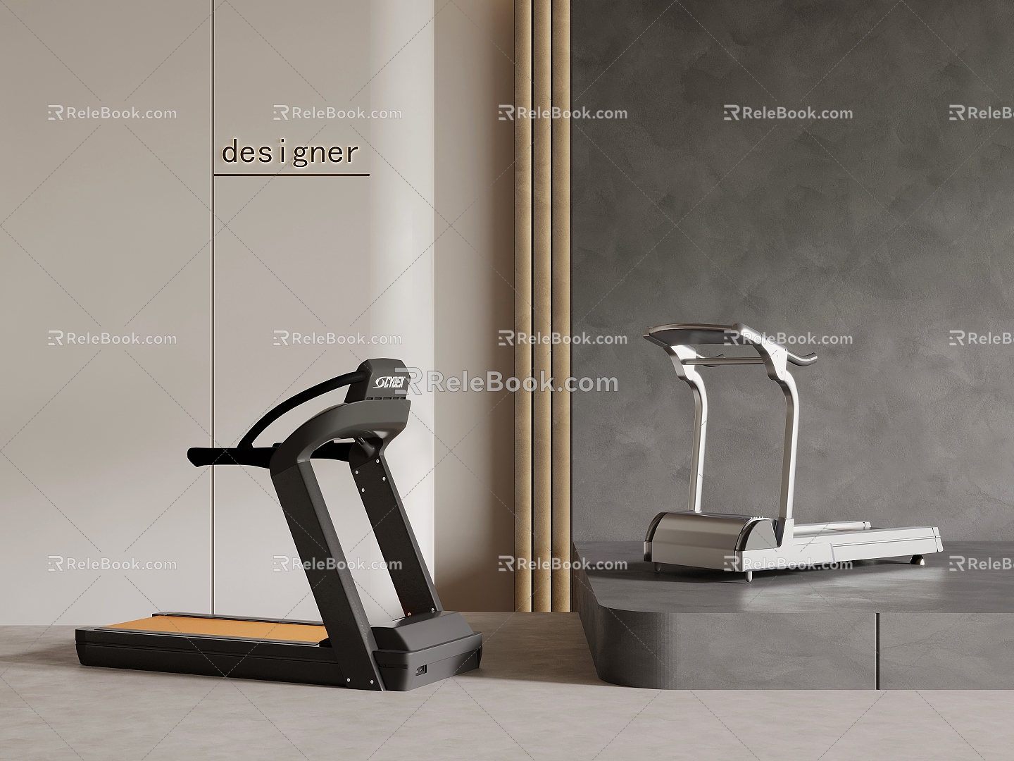 Modern Sports Equipment Treadmill 3d model