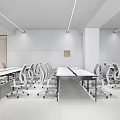 Modern Public Office Space Interior With Workstations And Ergonomic Chairs Design 3d model