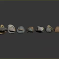 Various Colored Natural Stones With Different Shapes Arranged On Black Background