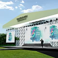 Outdoor Park Area Design Featuring Entrance Square Basketball Court Activity Lawn And Rest Seats