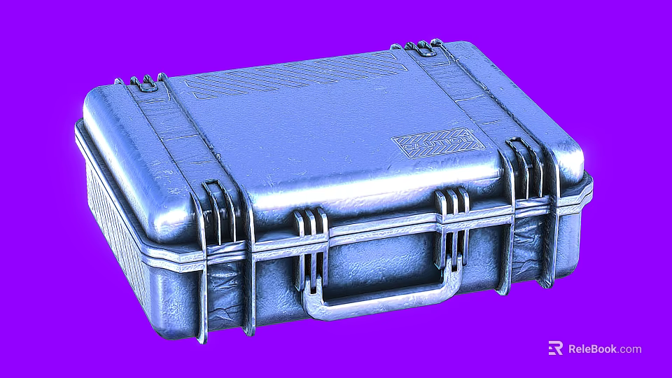 Durable Metallic Protective Case With Textured Surface Multiple Secure Latches And Sturdy Handle 3d model 