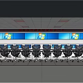Professional Control Room Featuring Multiple Monitor Screens Control Console And Ergonomic Chairs