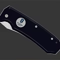 Folding Utility Knife With Serrated Blade Blue Handle And True Utility Logo